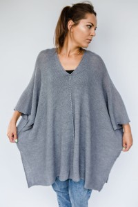 Szare ponczo OVERSIZE