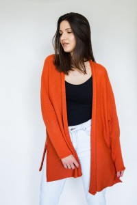 SWETER OVERSIZE W KOLORZE POMARAŃCZOWYM