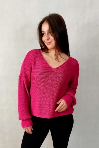 OVERSIZE różowy sweterek