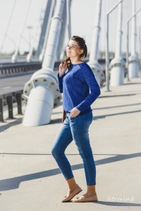 SWETER SZAFIROWY MELANŻ