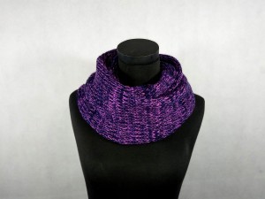 Komin HANDMADE w kolorze granatowo-fioletowego melanżu