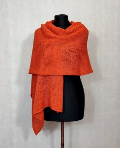 Pomarańczowy szal z alpaki