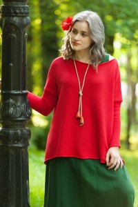 BLUZKIA Z DZIANINY OVERSIZE