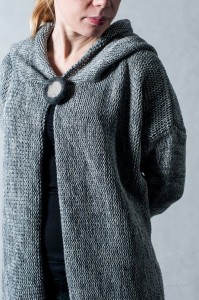 KARDIGAN SZARY Z KAPTUREM