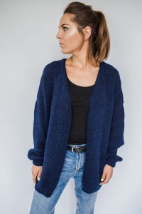 KARDIGAN GRANATOWY Z ALPAKI