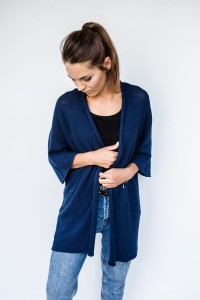 GRANATOWY KARDIGAN BAWEŁNIANY