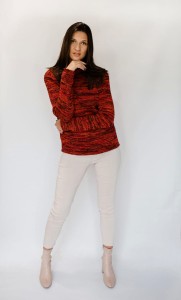 PÓŁGOLF CZERWONO-POMARAŃCZOWO-CZARNY