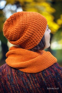 Czapka handmade pomarańczowa