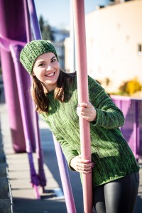 Czapka handmade zielona melanż