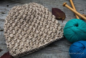 Czapka handmade beżowa