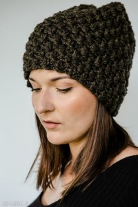 Czapka handmade kolor khaki