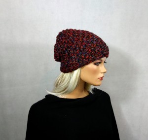 Czapka handmade wielokolorowy melanż