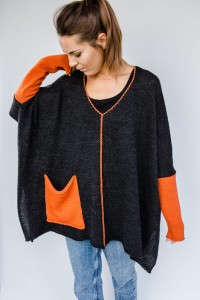 SWETER OVERSIZE z wełną