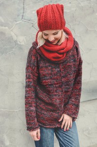 GRUBY RĘCZNIE ROBIONY ZIMOWY SWETER 