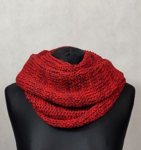 Komin HANDMADE czerwono-bordowy melanż