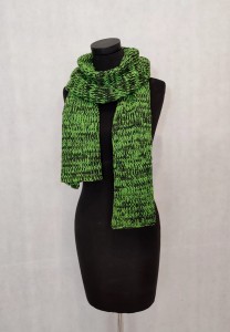 HAND MADE GRUBY SZAL UNISEX zielony melanż